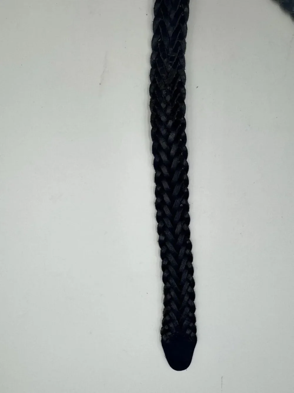 Capezio Woven Gold Buckle Braided Leather Belt Navy M/L